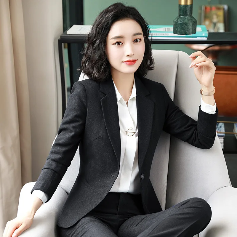 

Ladies suit autumn and winter new fashion slim and sleek professional wear casual feet pants set two-piece women's clothing