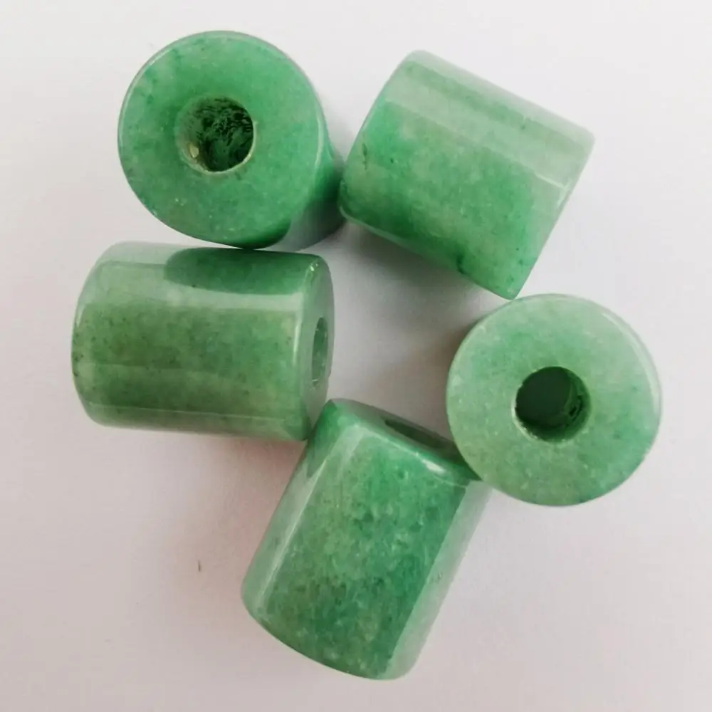 14MM Rhodonite Tigereye Crystal Green Aventurine Stone Big Hole Cylinder Pendant Jewelry Bracelet Necklace Findings (5 pcs/lot) | Украшения
