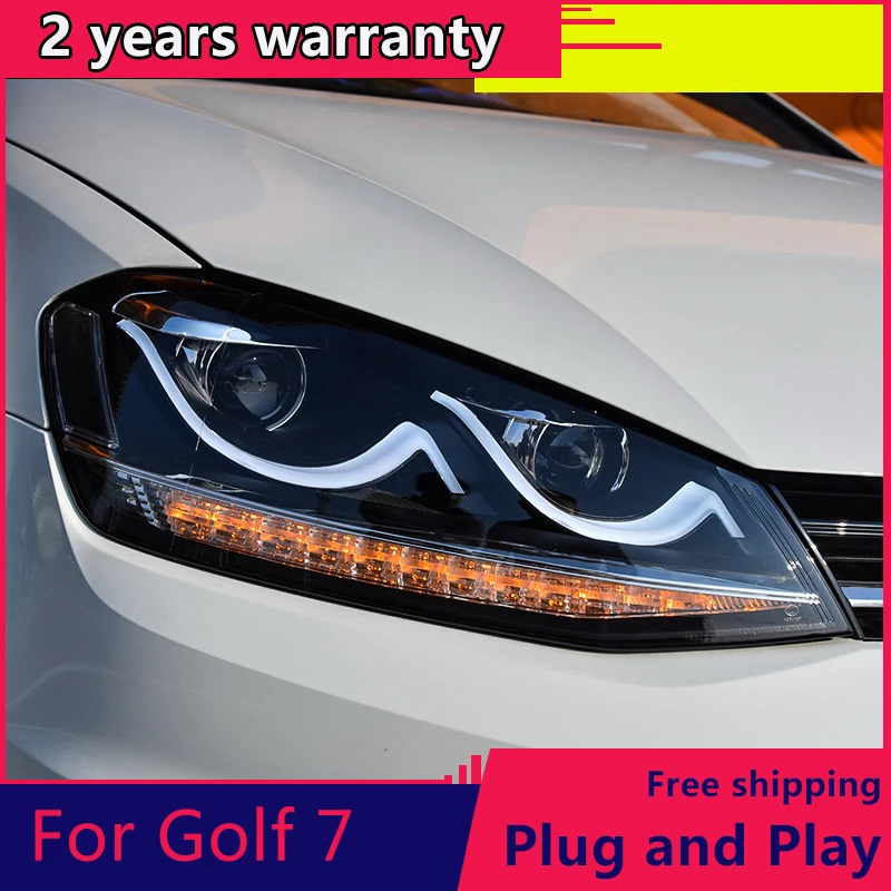 Автомобильный Стайлинг KOWELL для VW Golf7 фары Golf 7 MK7 светодиодный DRL Объектив двойной