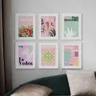 Плоский белый зеленый чай попугай банан растения настенная Картина на холсте скандинавские постеры и принты настенные картины для спальни декор комнаты