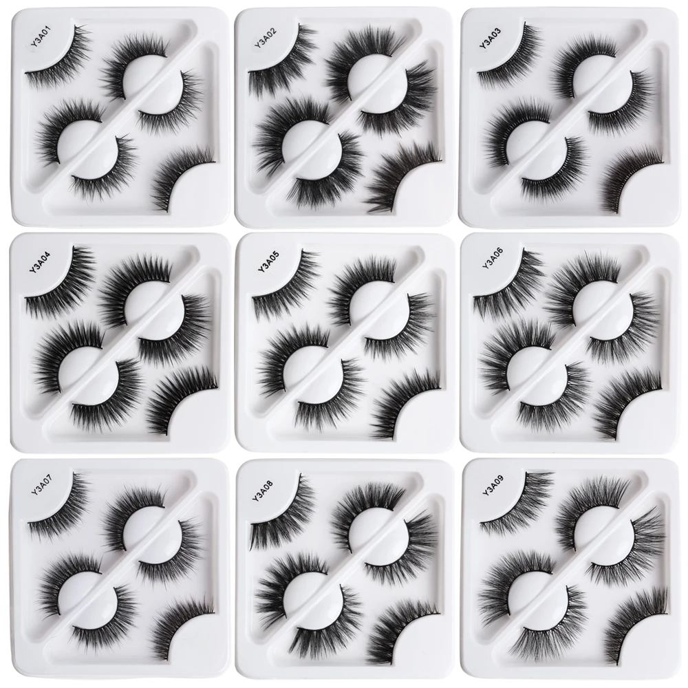 

New 3 pairs natural false eyelashes fake lashes long makeup 3d mink lashes extension eyelash mink eyelashes for beauty tools