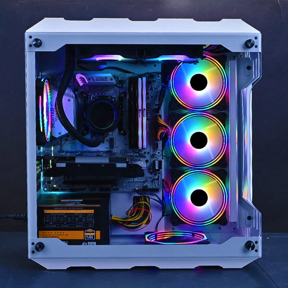 

COOLMOON 12cm PC Case Cooling Fan 12V 4PIN RGB Heatsink Radiator Computer Case CPU Cooling Cooler for Desktop Computer Chassis