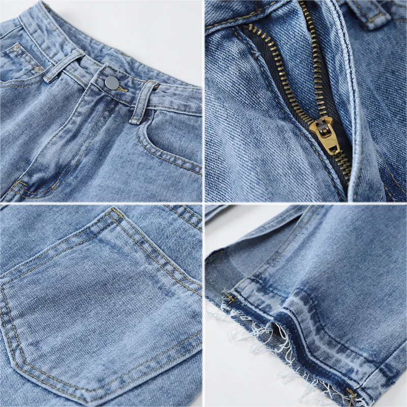 

Women's Jeans 2021 Spring Casual Harajuku Streetwear High Waist Straight Denim Trouser Baggy Vintage Femme Wide Leg Pants