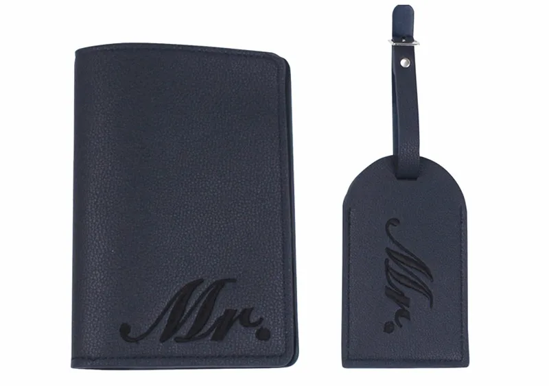 New Set Couple Mr Mrs Passport Cover Luggage Tag Couple wedding Passport Cover Case  Letter Travel Holder 4PCS/Set CH36LT51
