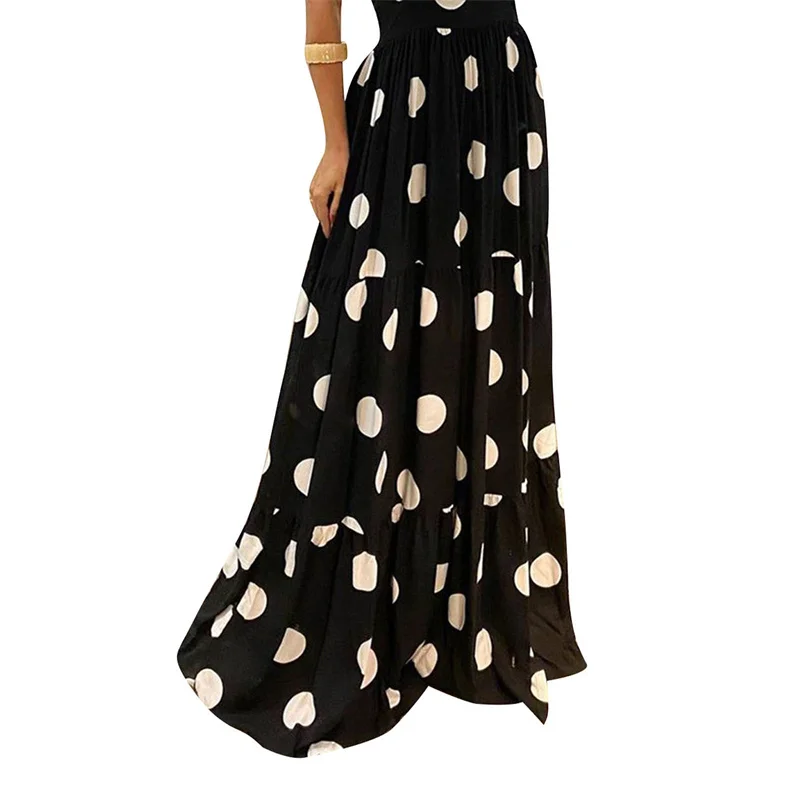 

Women Sleeveless Floor-Length Backless Dress Casual Printing Hight Waist Dresses For Summer Vacation