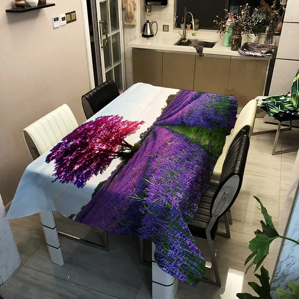 Скатерть Лавандовая фиолетовая прямоугольная крышка чайного стола для кухни