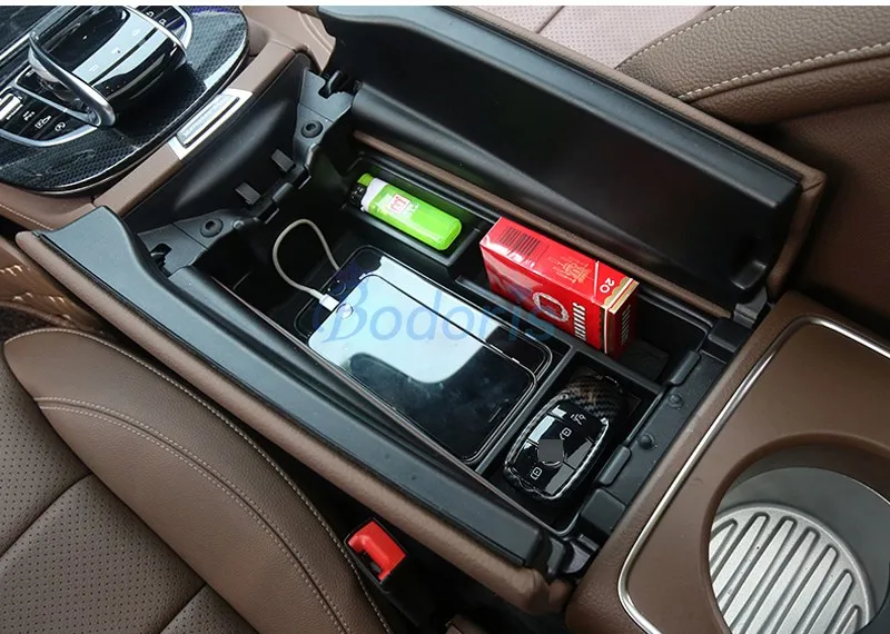 Автомобильный органайзер для Mercedes Benz E Class W213, центральный подлокотник, коробка для хранения перчаток, аксессуары для стайлинга автомобилей