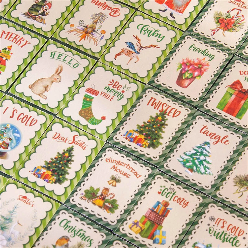 30pcs/Set Christmas Adventure Series Long Strip And Paper Sticker Book Notepad Scrapbooking Decorative Stickers DIY Craft | Канцтовары