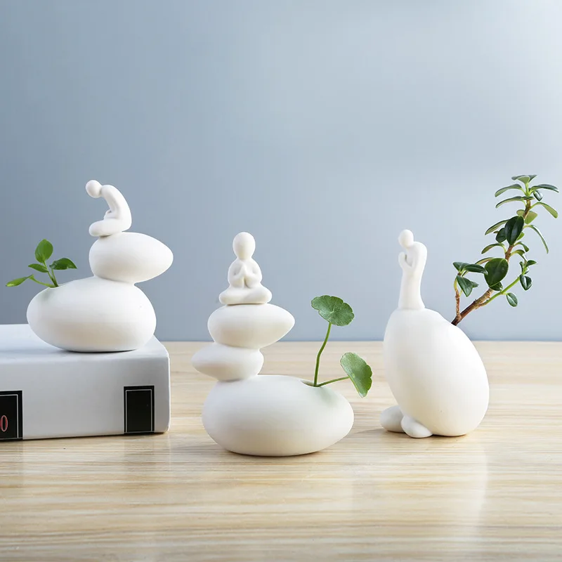 Новый китайский современный керамический дзен фигурка гидропоника маленький