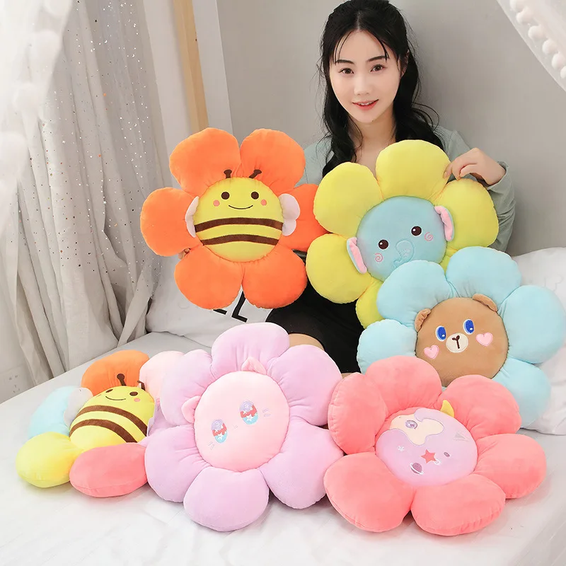 Xmas Birthday Gift Colorful Flower Unicorn Bee Doll Soft Comfy Sofa Cushion Plush Stuffed Toy Room Car Decor Baby Sleep Present