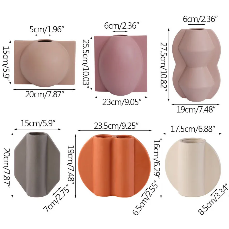 

Nordic Morandi Spherical Mould Ceramic Flower Vase Home Decoration Modern Flower Vase Plant Holder Desk Hydroponics Room Decor