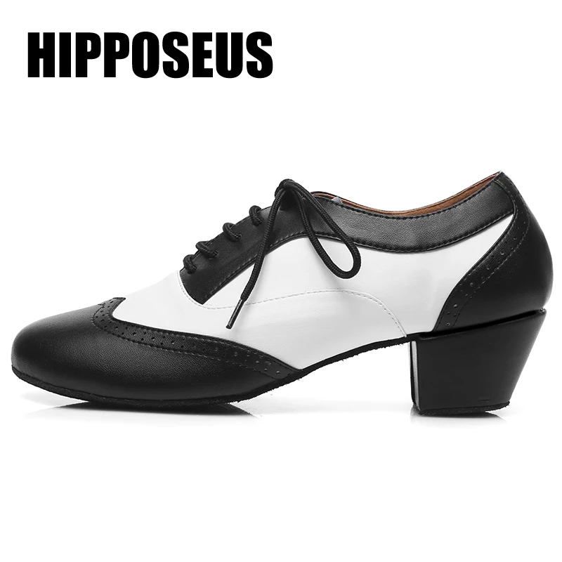 

Hipposeus Dance-Shoes Leather Women Men Ballroom Latin Tango Modern Salsa Dancing Shoes Girls Boys Soft Dance Shoes Professional