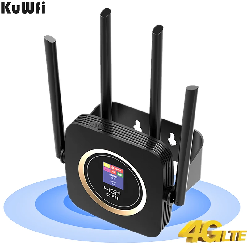 Маршрутизатор KuWFi 4G LTE со встроенной батареей 3000 мАч высокоскоростная Мобильная