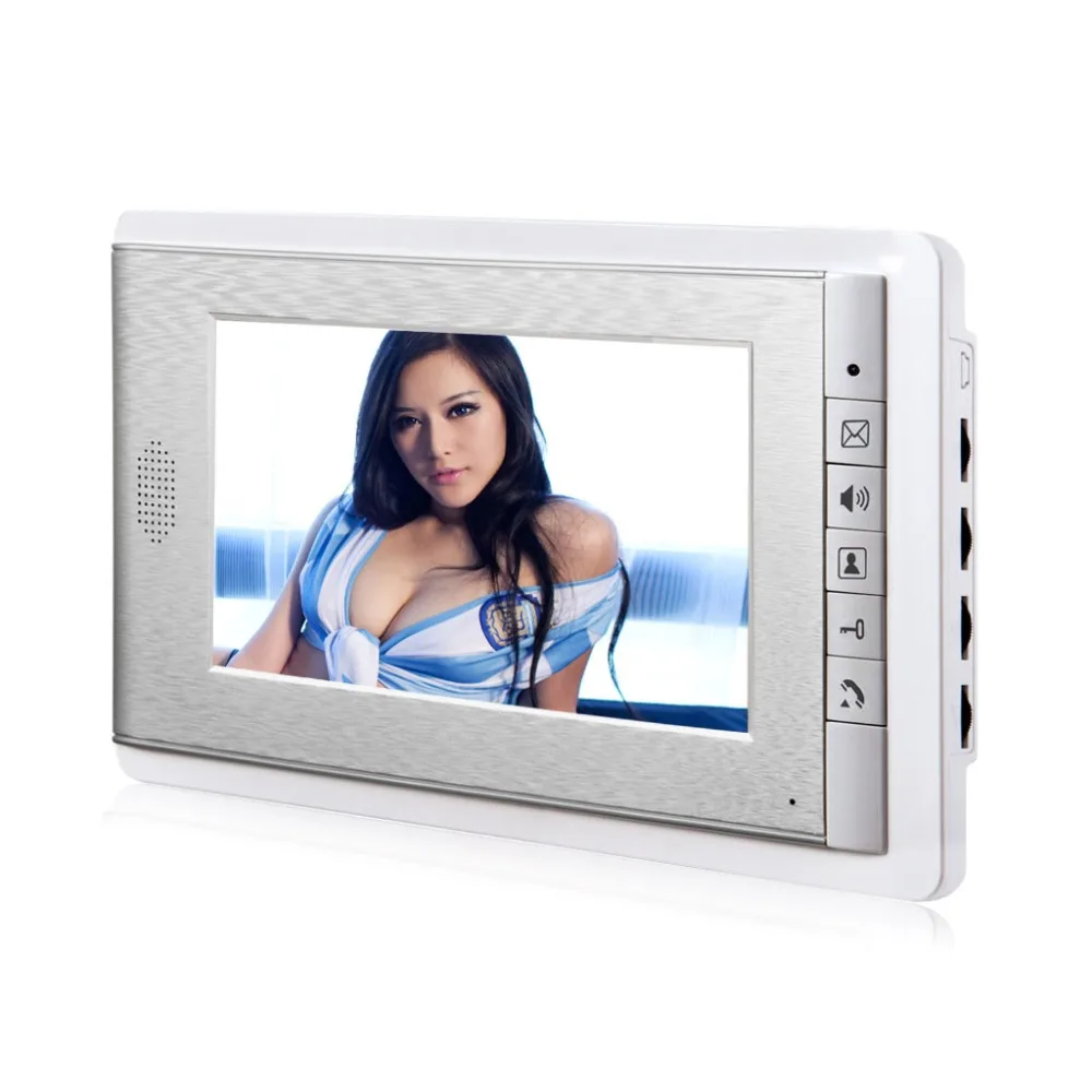 3 units apartment intercom system video door phone door intercom aluminum alloy camera 7 monitor video doorbell 5 rfid card free global shipping