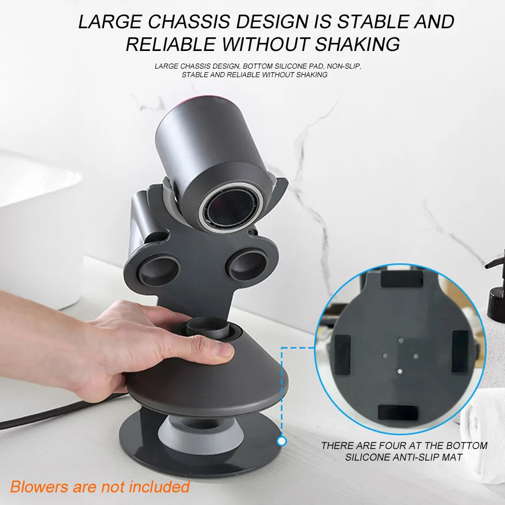 

Punch Free Solid Hair Dryer Holder Space Saving Professional Desktop Stand Magnetic Home Anti Drop Bathroom Organizer For Dyson