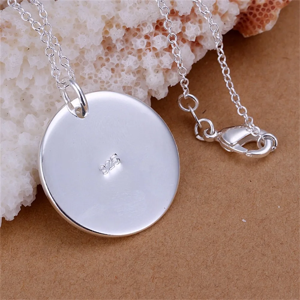 Unisex Boys Girls Round Tag Silver Plated Pendant Jewelry Simple Hot nickel lead free silver plated pendant | Украшения и
