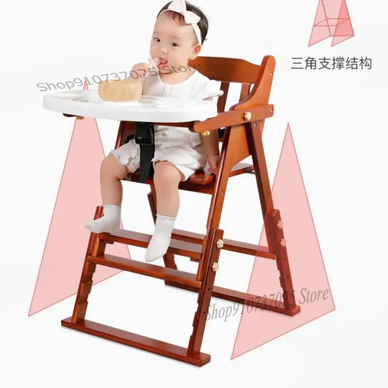 Baby Dining Chair Child Home Table Multi Functional Portable Folding Solid Wood |