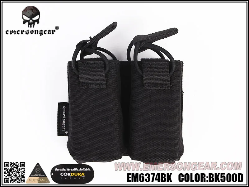 BK Emersongear Emerson двойной подсумок для SS Vest 556 762 подсумок для страйкбола охотничьего подсумок - Цвет: BK