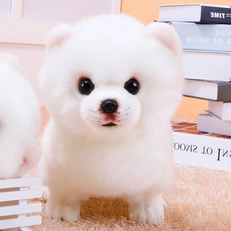 Модель Кукла померанского шпица самоеда собака кукла милая плюшевые игрушки