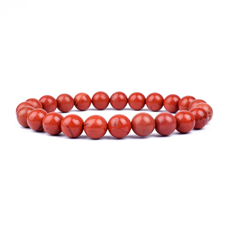 

5A+ Chinese Red Jaspers Semi-Precious Women Bracelet 8mm Tiger Eye Agates Elasticity Healing Men Female Bracelet Pulsera Jewelry