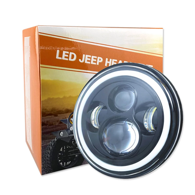7-дюймовый круглый светодиодный налобный фонарь с углами для 4x4 Lada Niva Suzuki Samurai Hummer