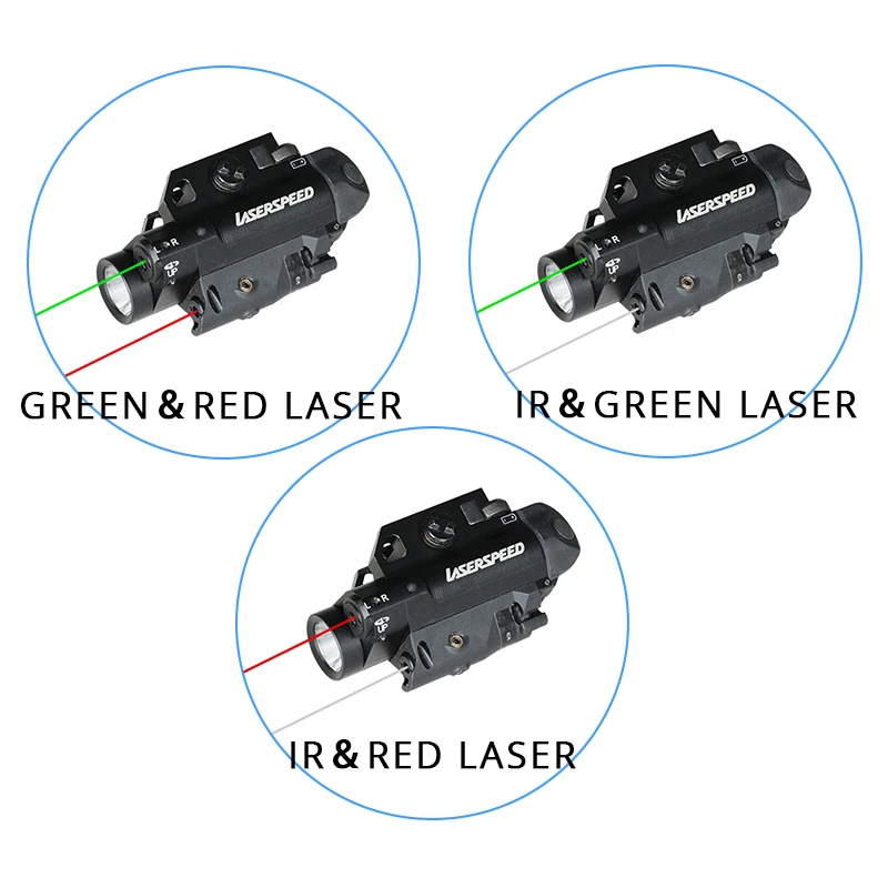Laserspeed алюминиевый Компактный ИК и зеленый лазерный прицел с двойным лучом с оружие светильник Тактический комбо