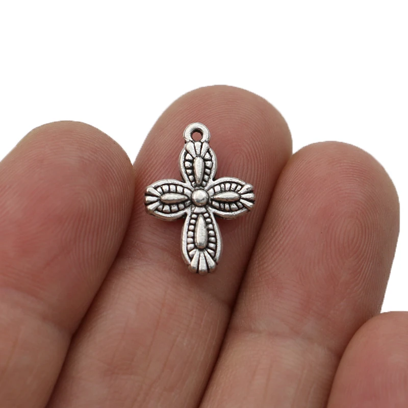 JAKONGO античные посеребренные подвески в форме Креста для изготовления ювелирных