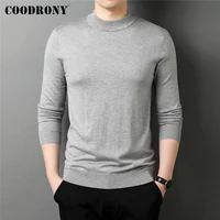 high quality casual long sleeve pure color knitwear turtleneck sweater pullover men coodrony brand autumn winter clothing c1256