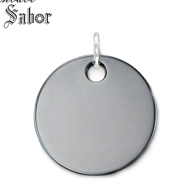 Подвеска с черным гематитовым орнаментом серебряного цвета для женщин подарок