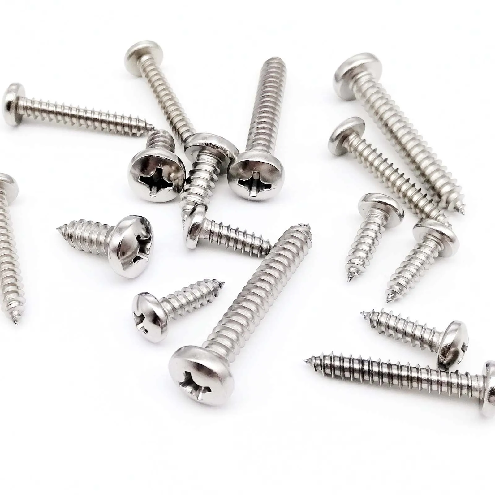 50pcs M1 M1.2 M1.4 M1.7 M2 M2.2 M2.6 M3 M3.5 M4 Micro Small 304 stainless steel Cross Phillips Pan Round Head Self tapping Screw |