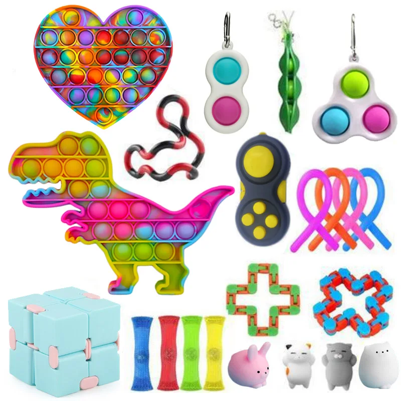 Набор игрушек Fidget антистрессовая коробка струны мраморный рельеф подарок