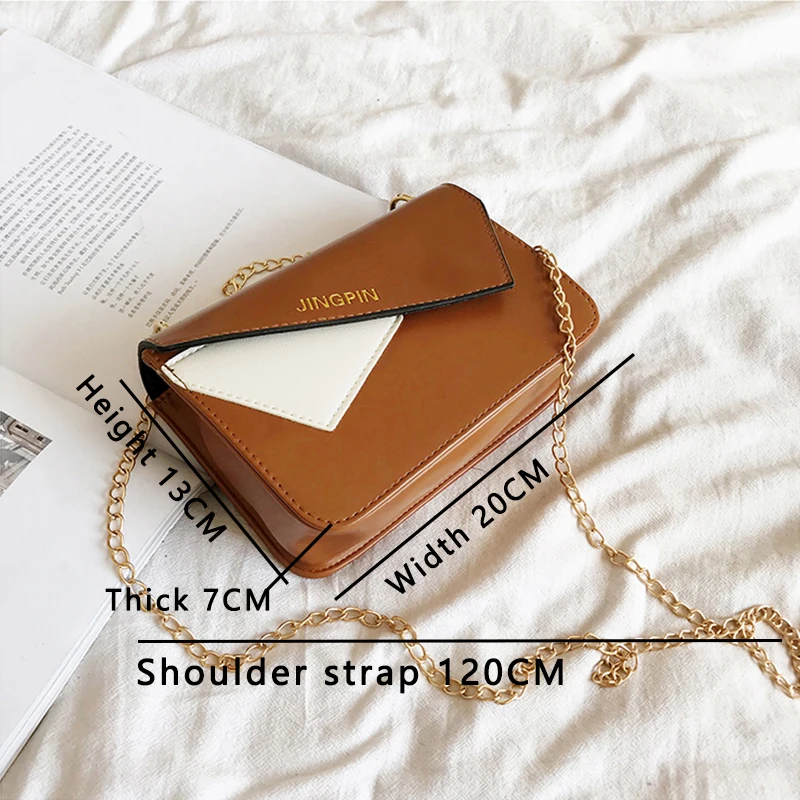 

Spliced Designer Bags PU Leather Womens Shoulder Bags High Quality Colorblock Crossbody Bags Simple Retro Solid Color Hand Bag