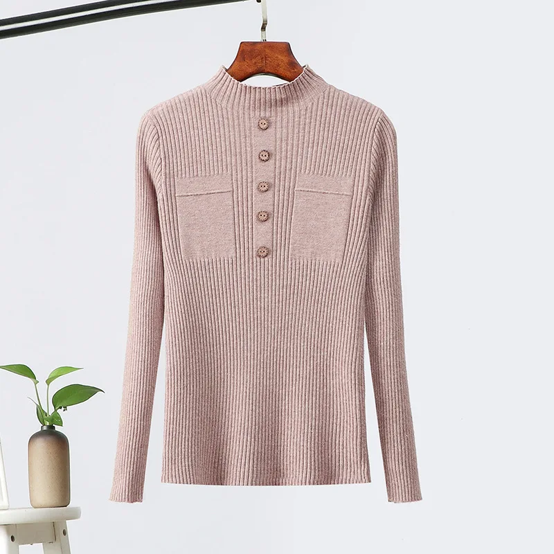 Кашемировый вязаный женский свитер стрейч-пуловеры водолазка 2019 осень зима