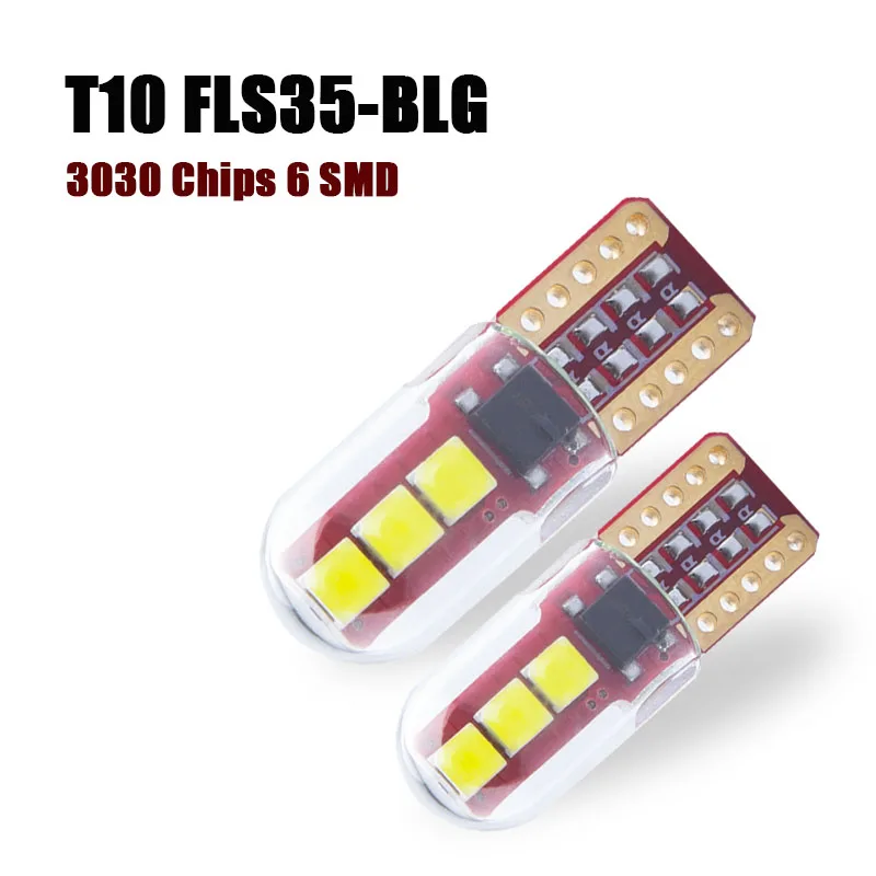 

2 шт. MINI T10, светодиодный поворотный светильник высокой яркости W5W, светодиодный Идеальный светильник с чипами 3030, 6 светодиодов для освесвети...