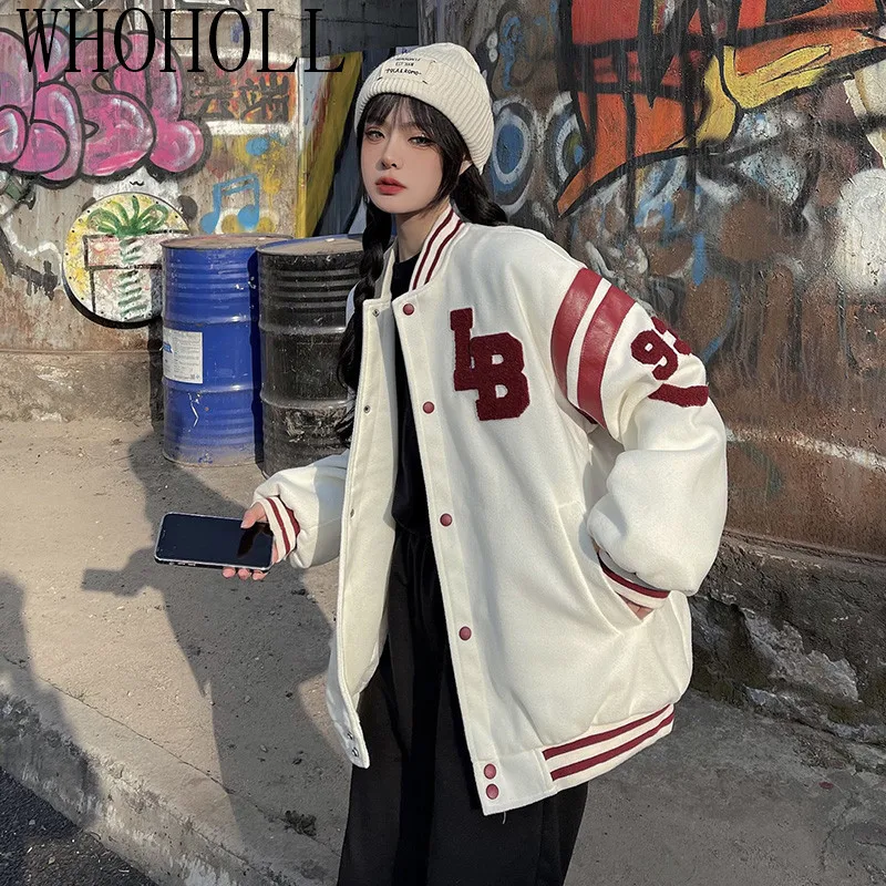 

2021 Bomber Jacket Female Spring Loose Sweater Student Ins Baseball Uniform Women Loose Baseball Coat Female Coat
