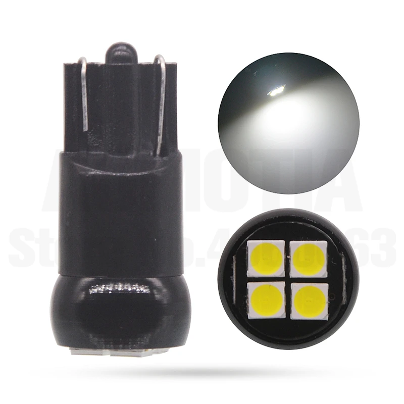 100x Автомобильный светодиодный Lihgts T10 светодиодный W5W 4 светодиодный 168 3030 SMD поворот стороны номерного знака светильник лампа габаритного огня AC/DC 12V