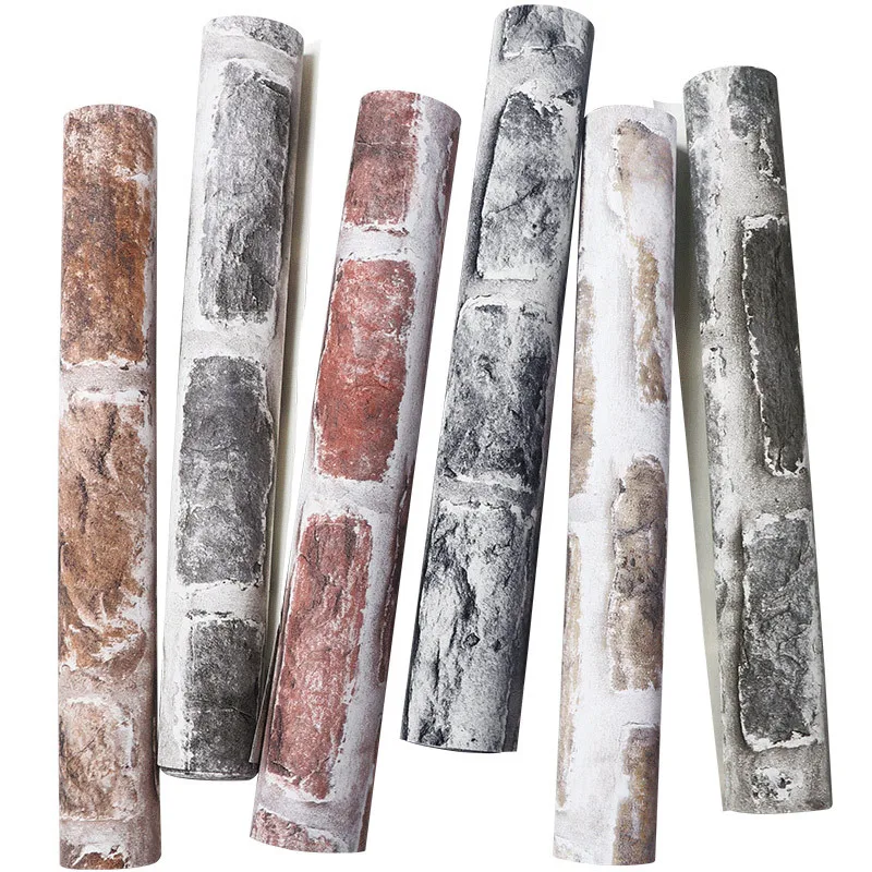 

Nordic 3d brick wallpaper retro living room background wall network Berry Bros. & Rudd restaurant antique brick wallpaper