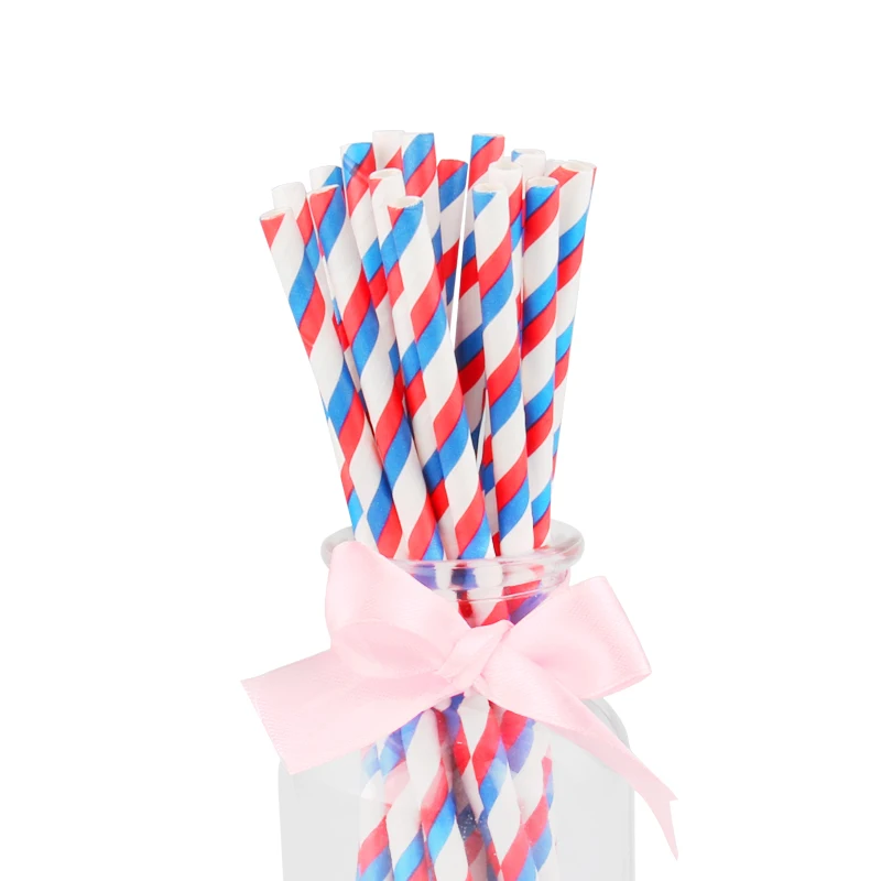 Бумажные соломинки радужной расцветки одноразовые украшения для свадьбы дня