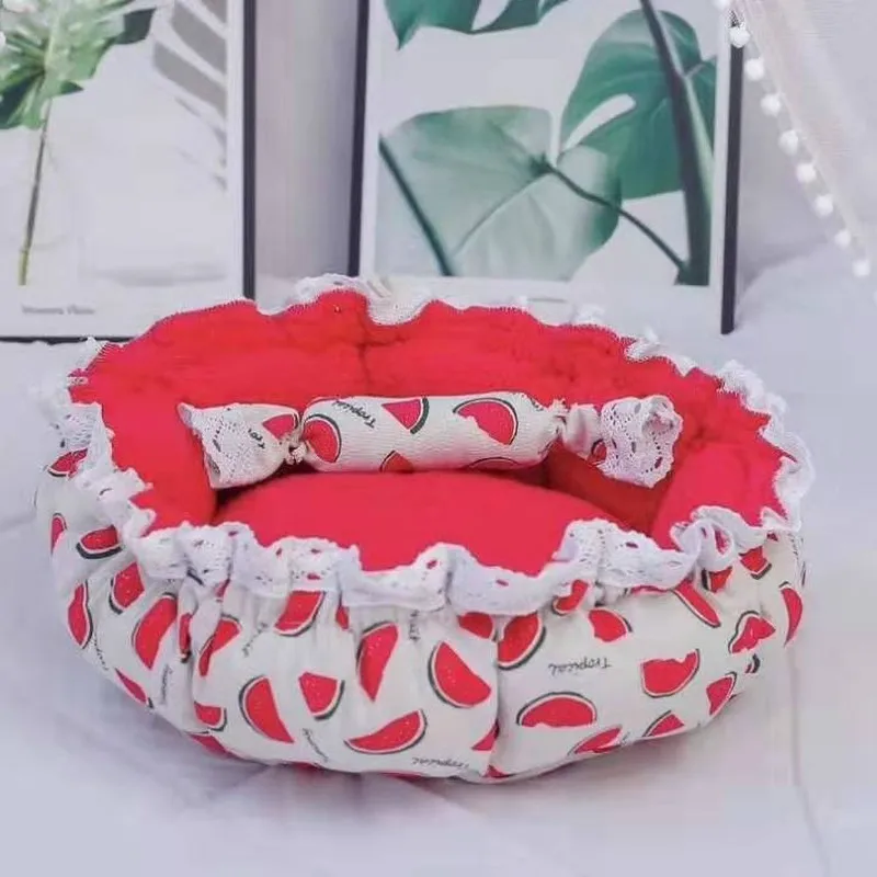Большой Круглый Питомник 68 см Весенняя кровать для питомцев питомник бутон тыква