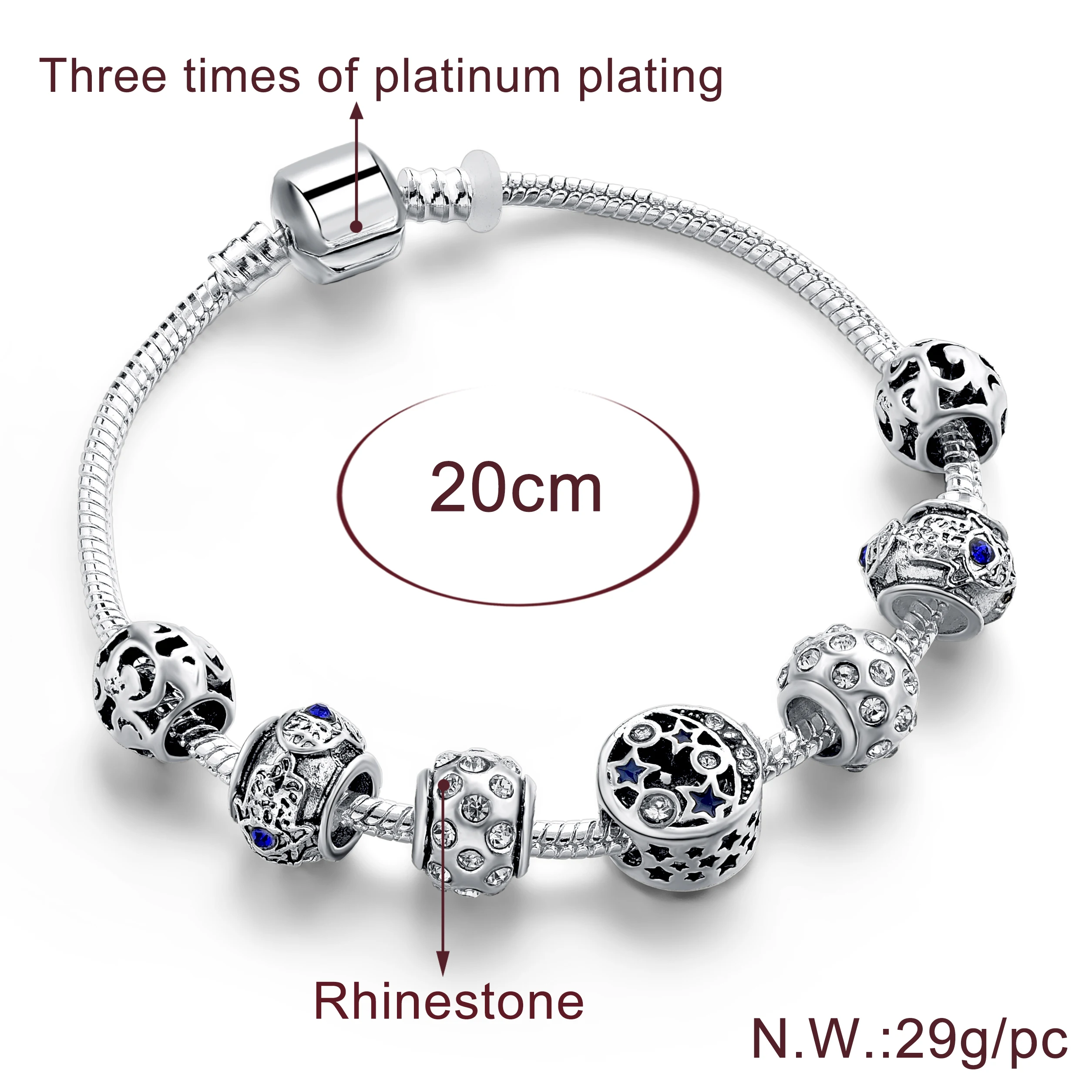 Браслеты и браслеты attrtto с серебряными звездами хамсой для женщин ювелирный