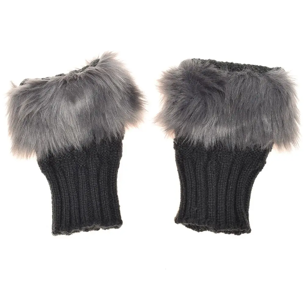 Меховые без пальцев Рукавицы женские зимние перчатки теплая шерсть вязаные с