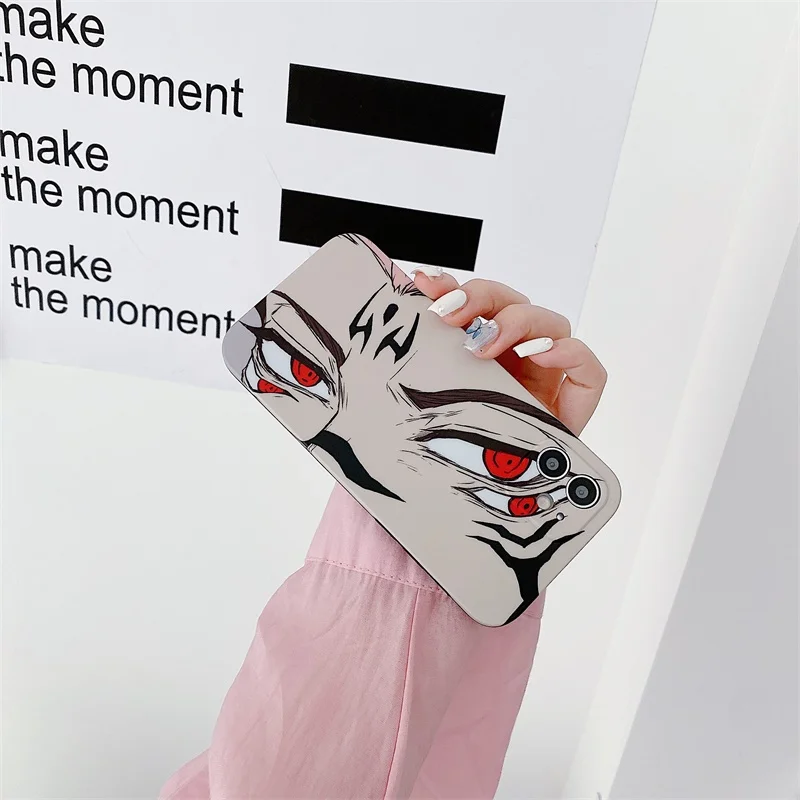 hot serial anime jujutsu kaisen gojo satoru phone case for iphone 13 12 11 pro x xs max xr 7 8 plus anti fall soft silicon cover free global shipping
