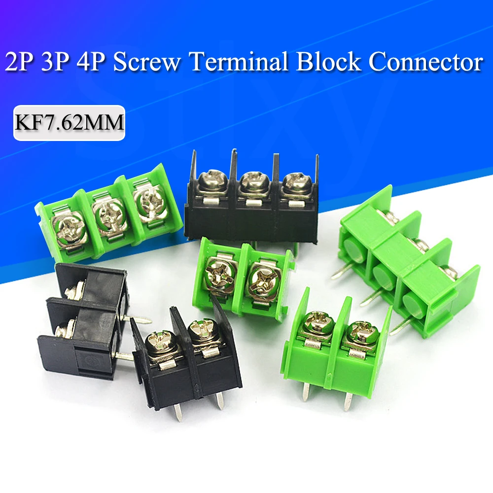 10Pcs High Quality 300V/20A 7.62 mm KF7.62 - 2P 3P 4P Screw Terminal Block Connector 7.62mm Pitch 10Pcs High Quality 300V/20A 7