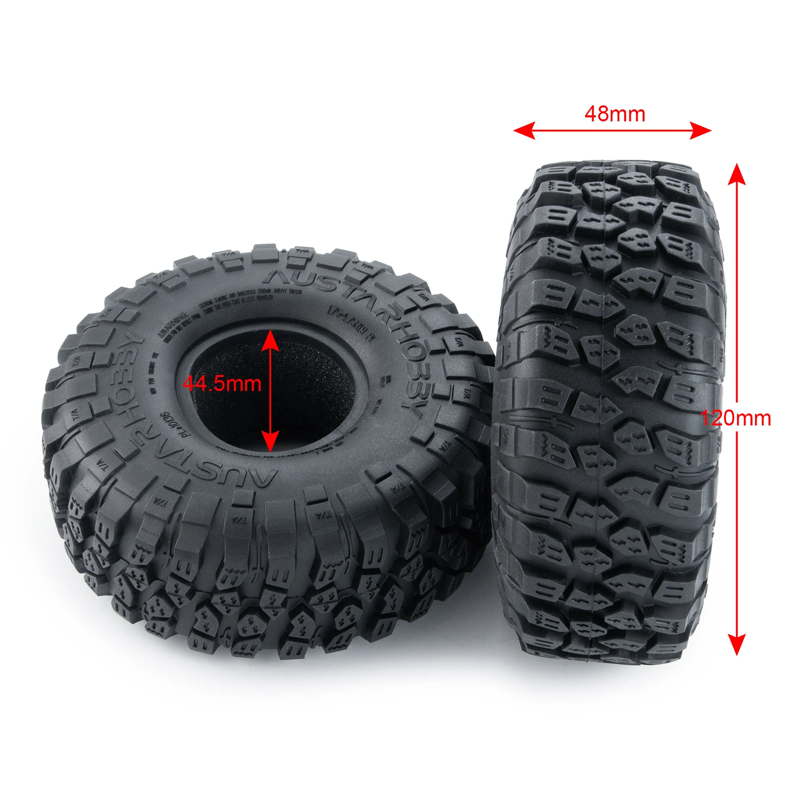 

RC Car 1.9inch Rubber Tyres Wheel Tires 120mm for 1:10 Axial SCX10 II 90046 RC Rock Crawler Car Wheels Parts