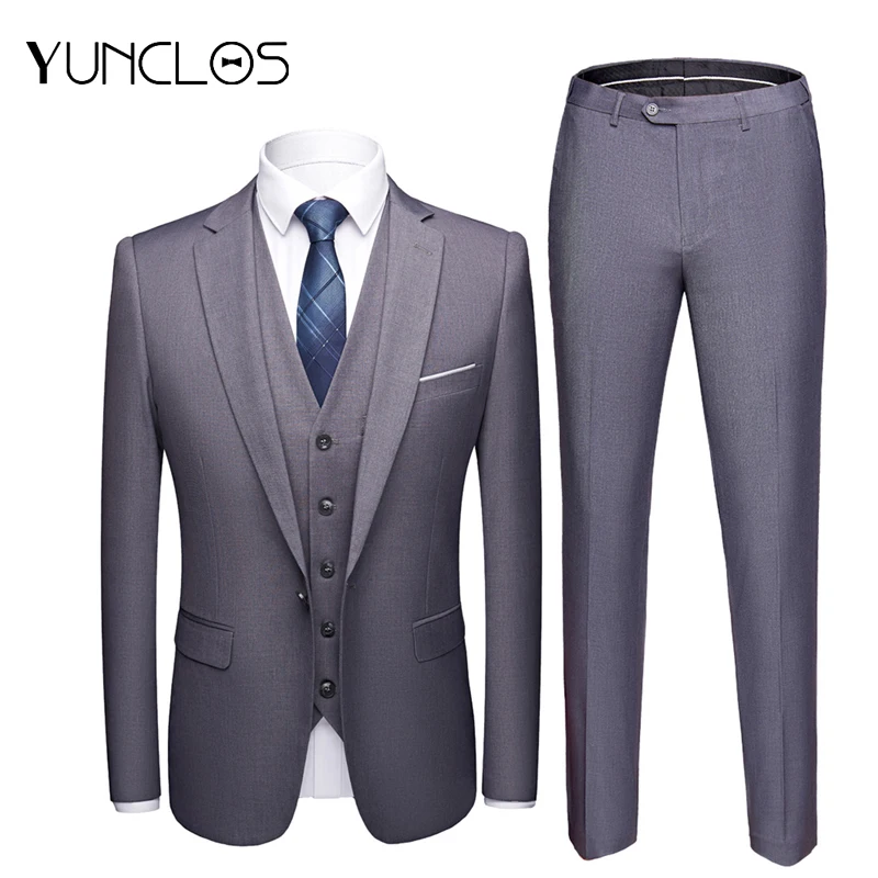Хит продаж мужской костюм из 3 предметов пиджак + брюки жилет деловой блейзер