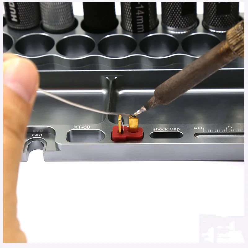 Juego de herramientas de reparaci&oacute;n de destornilladores hexagonales, estante de almacenamiento de 18 agujeros, llave de soporte para todos los coches de control remoto-4