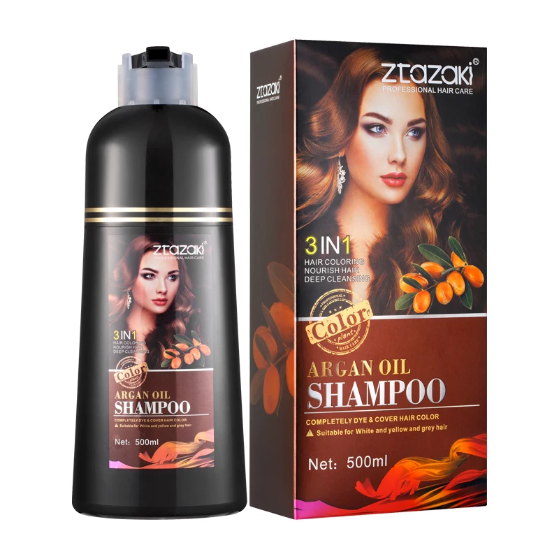 

Ztazaki 500ml Natural Color Shampoo Permanent Fast Brown Hair Color Dye Shampoo For Women Beauty Hair Dyeing