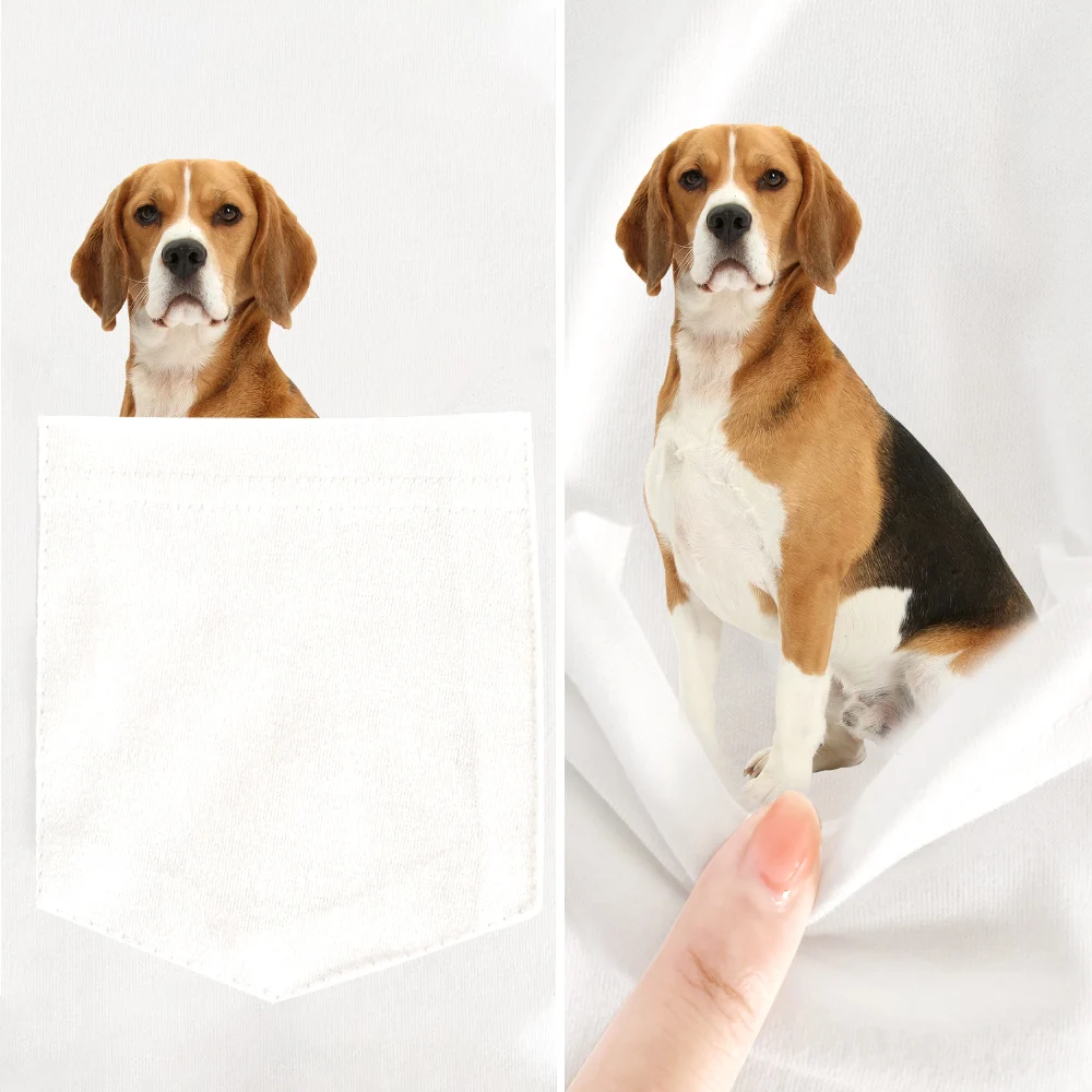 

CLOOCL 100% Cotton T-Shirt Fashion Brand Summer Pocket Beagle Dogs Tshirt Harajuku Style Short Sleeve Tees Hip Hop Tops Pullover