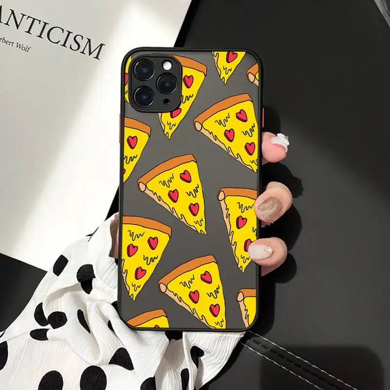 

pizza best friends Funny cartoon Phone Cases matte transparent For iphone 7 8 11 12 plus mini x xs xr pro max cover