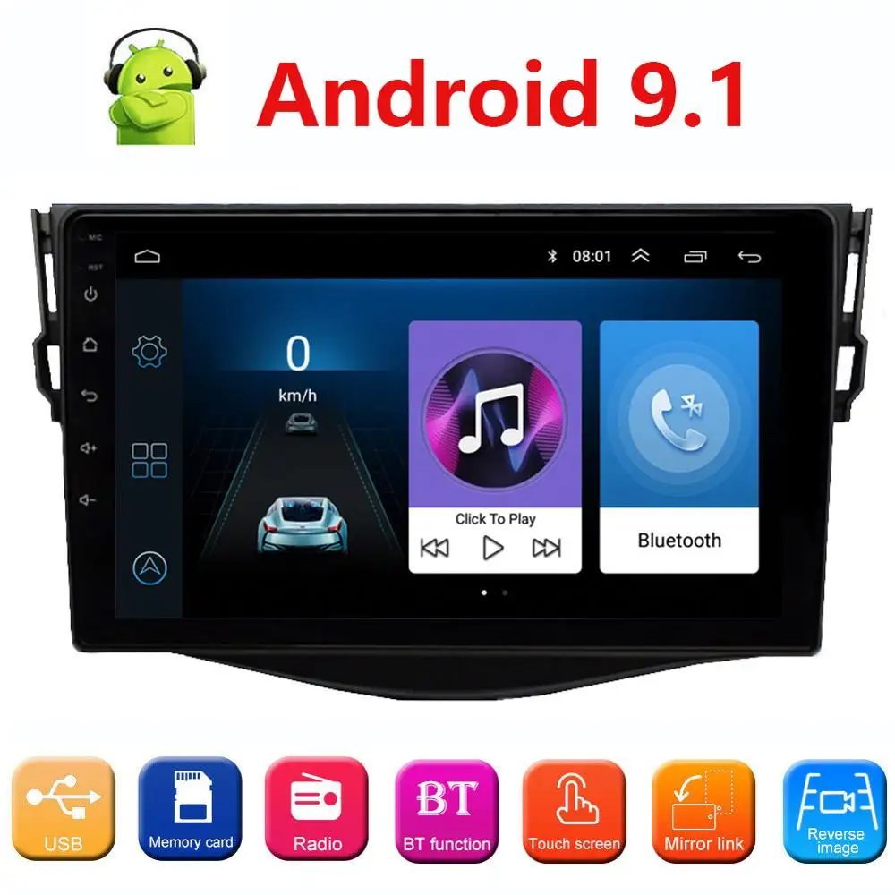 Фото Автомобильный мультимедийный плеер 2G + 32GROM 2Din Android 9 1 GPS для RAV4 Rav 4 2007 2008 2009 2010 2011